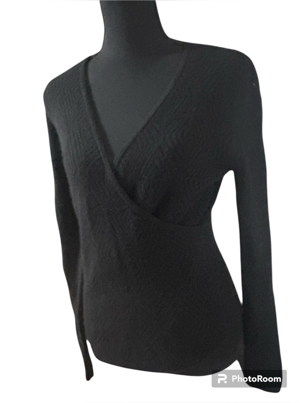 VTG Neiman Marcus Exclusive 100% Cashmere Wrap Sweater Black SZ SM 1980s/90s